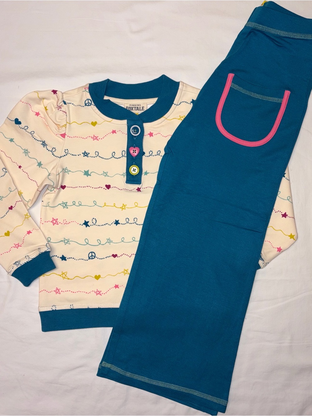 Finding Foxtale Scribble Top and Happy Days Bottoms sz 5 NWT